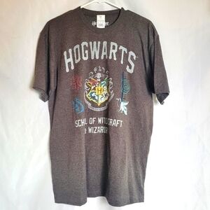 NWT Harry Potter Hogwarts Charcoal Heather Gray TShirt Size Large